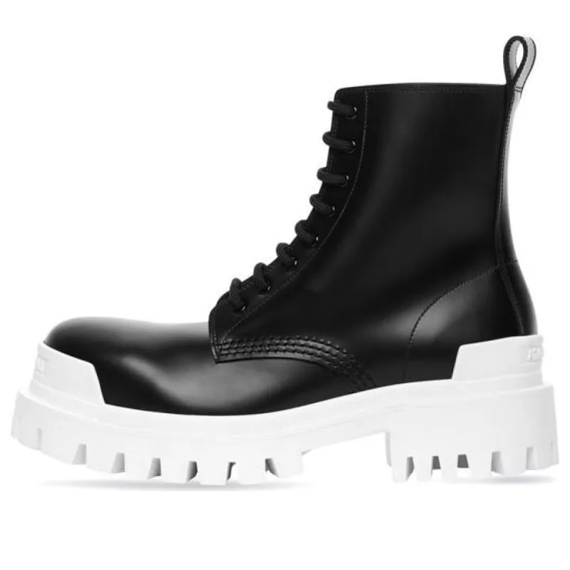 Balenciaga Strike Lace-Up Boot 'Black White' 589338WA9671090 sold by KicksCrew