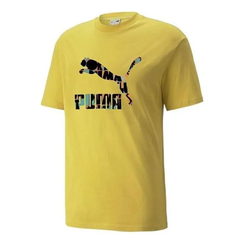 Puma Logo Hc Graphic Tee 'Yellow' 535384-31 sold by KicksCrew