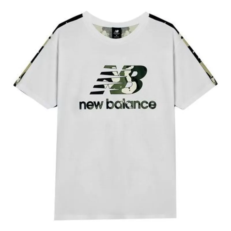 New Balance Essential Camo Tee 'White Black' AMT11509-WM sold by KicksCrew