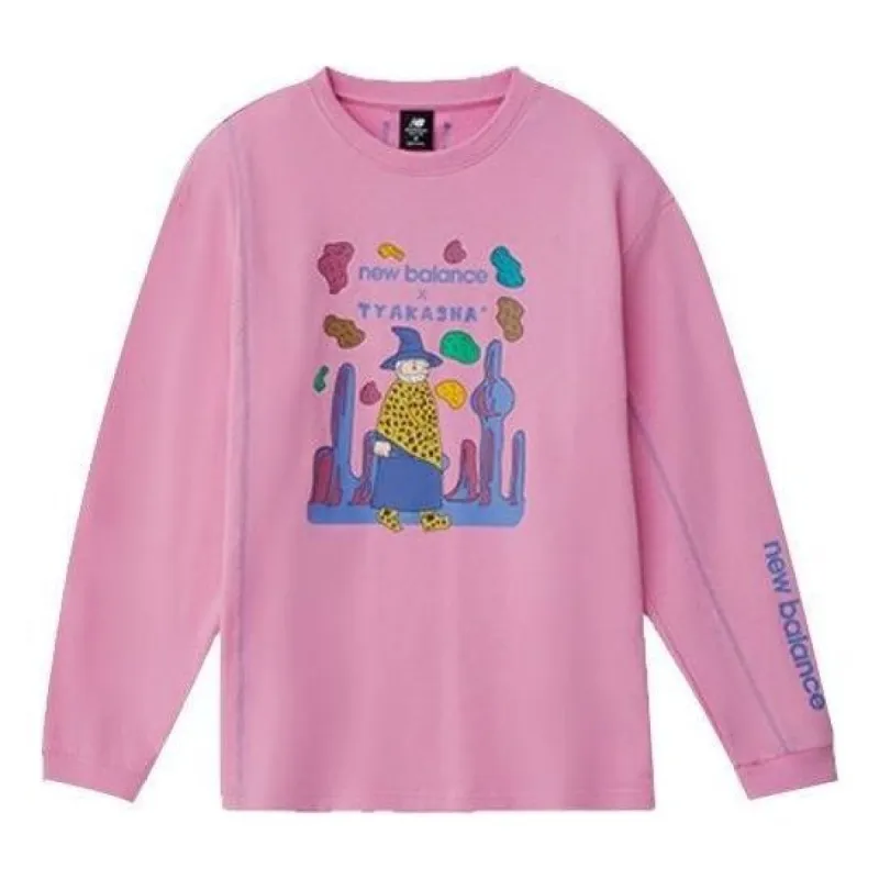 New Balance x Tyakasha Graphic Print Sweatshirt 'Pink Purple' AMT04390-NJR made by New Balance
