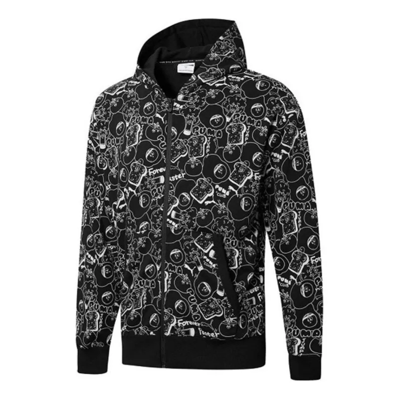 Puma Club All Over Print Full Zip Hoodie Jacket 'Black' 533201-51 sold by KicksCrew