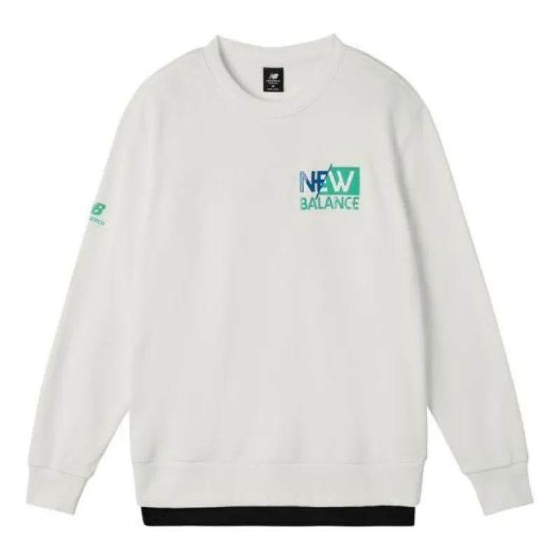 New Balance Casual Logo Sweatshirts 'White' AMT11314-WT sold by KicksCrew