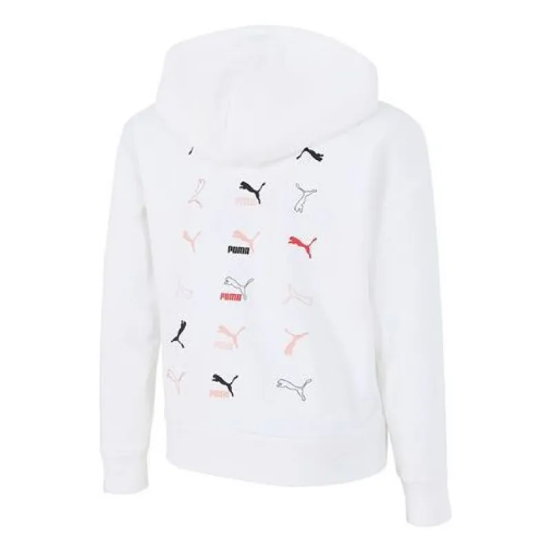 (WMNS) Puma Classics Logo Graphics Hoodie 'White' 533155-02 sold by KicksCrew