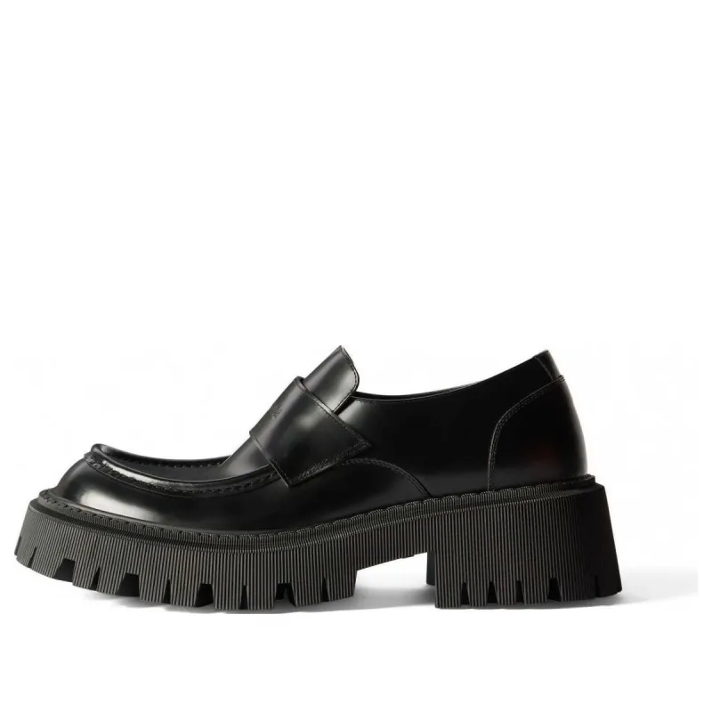 Balenciaga Tractor Loafer Shoes 'Black Smooth Calfskin' 760433WA8E91000 sold by KicksCrew