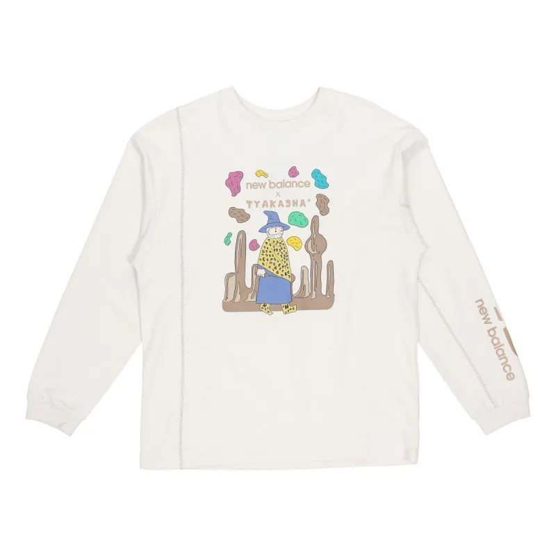 (WMNS) New Balance x Tyakasha Graphic Print Sweatshirt 'White' AMT04390-BE made by New Balance