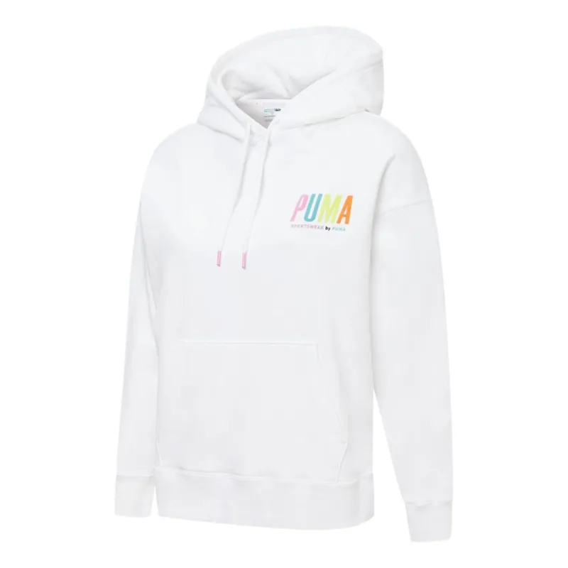 (WMNS) Puma Logo SWxP Graphic Hoodie 'White' 535333-02 sold by KicksCrew