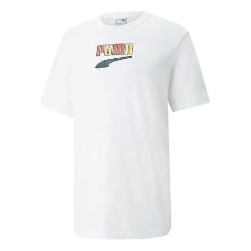 Puma Downtown Logo Tee 'White' 535359-02 sold by KicksCrew