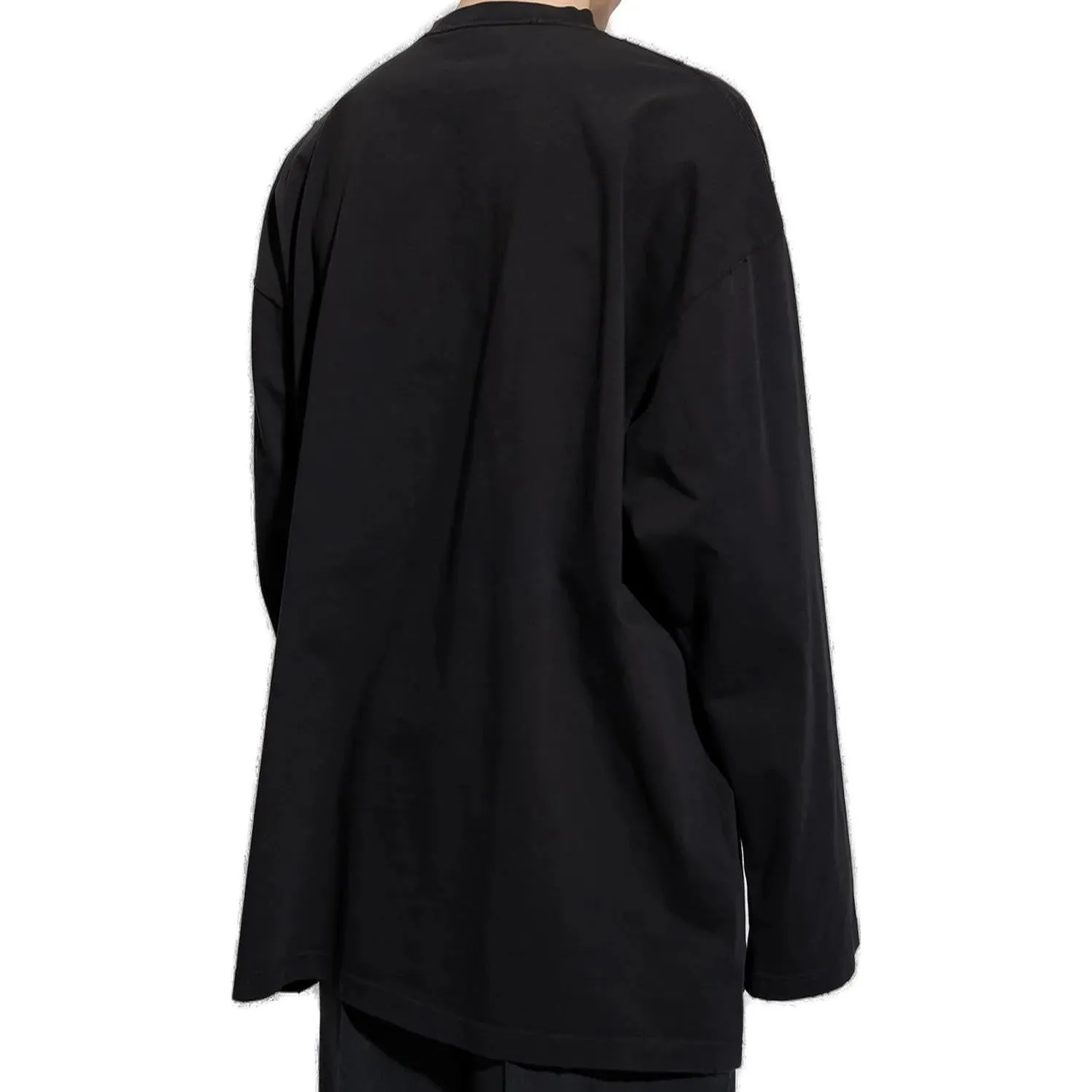 Balenciaga Caps Oversized Long Sleeve T-Shirt 'Black' 681046TNVL11070 sold by KicksCrew product image thumbnail 3