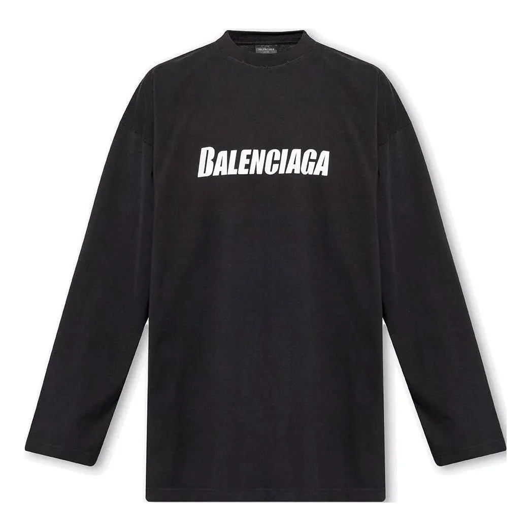 Balenciaga Caps Oversized Long Sleeve T-Shirt 'Black' 681046TNVL11070 sold by KicksCrew