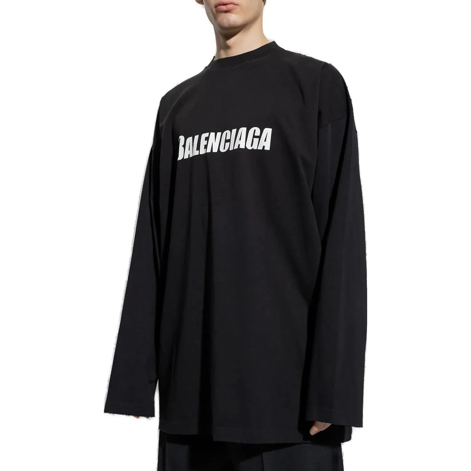 Balenciaga Caps Oversized Long Sleeve T-Shirt 'Black' 681046TNVL11070 sold by KicksCrew product image thumbnail 2
