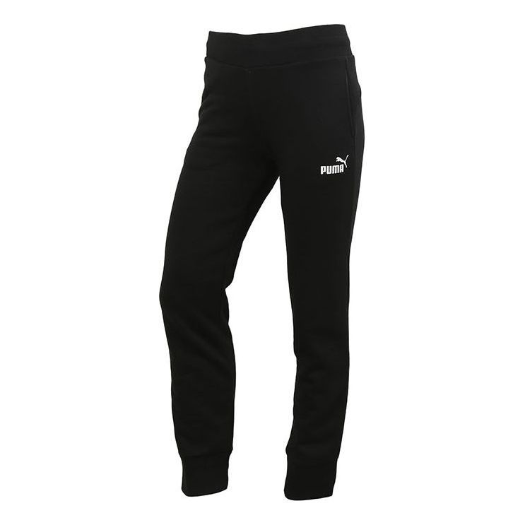 (WMNS) Puma Essentials Sweatpants 'Black White' 586548-01 sold by KicksCrew