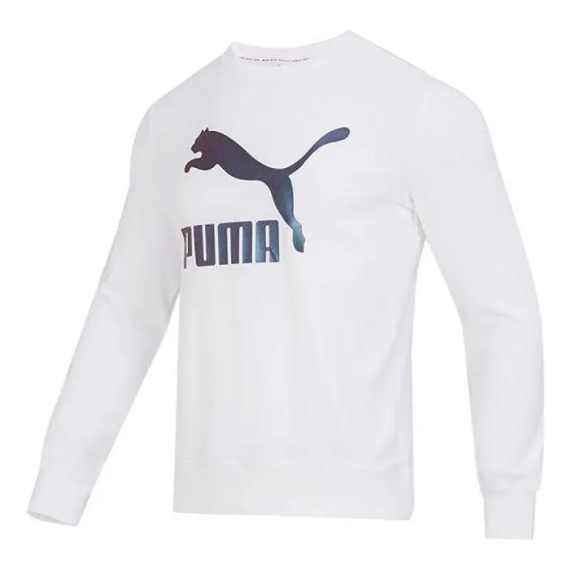 Puma Logo Crew Neck Sweater 'White' 535278-02 sold by KicksCrew