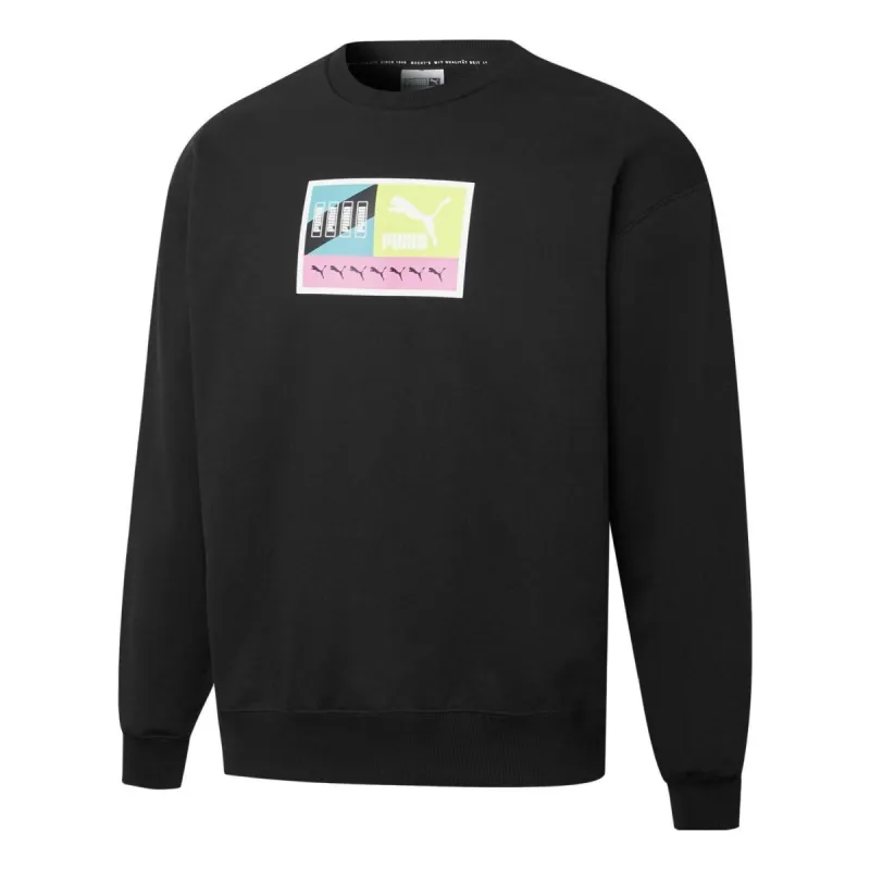 Puma Brand Love Multiplacement Crew Sweatshirt 'Black' 535326-01 sold by KicksCrew