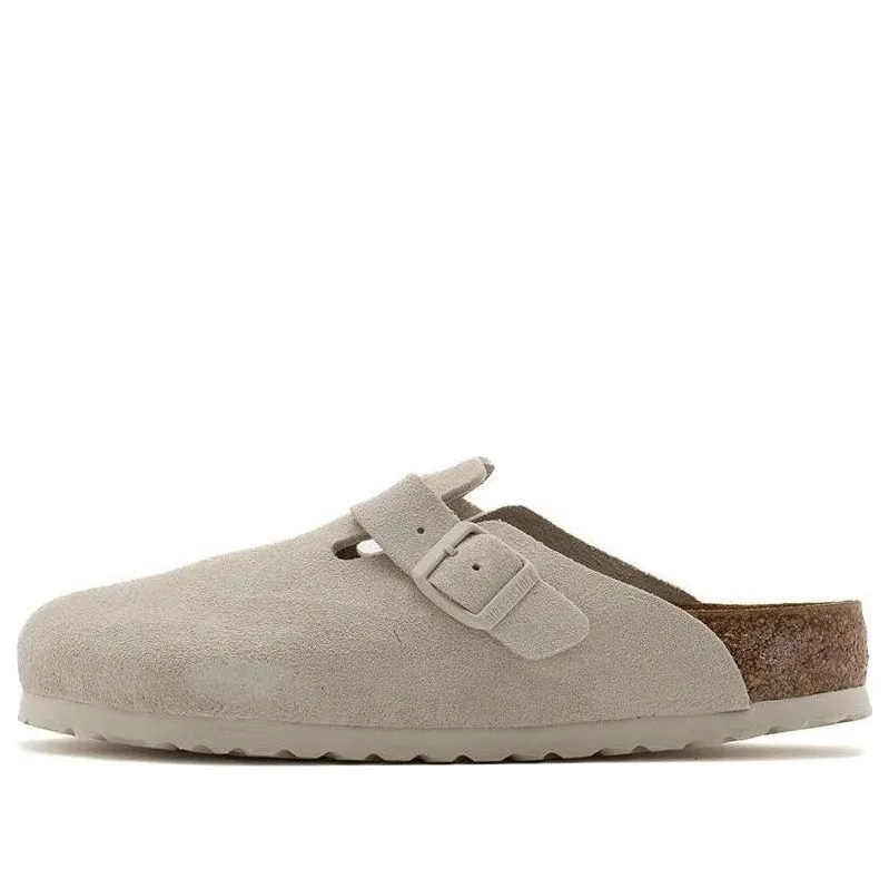 Birkenstock Boston Suede Leather Sandals 'Antique White' 1024731 sold by KicksCrew