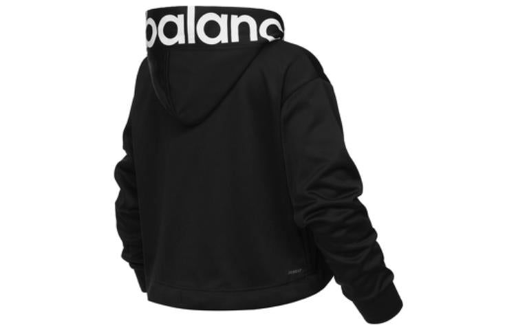 (WMNS) New Balance Logo Fleece Hoodie 'Black' AWT13175-BK sold by KicksCrew product image thumbnail 2