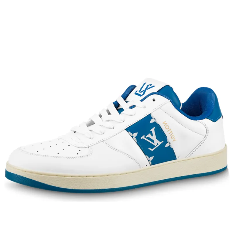 LOUIS VUITTON Rivoli Sneakers 'White with Blue Side Monogram Band' 1AAVA0 sold by KicksCrew