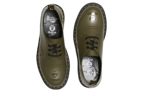 Dr.Martens 1461 AAPE Smooth Leather Oxford Shoes 'Olive Green' 27984355 sold by KicksCrew
