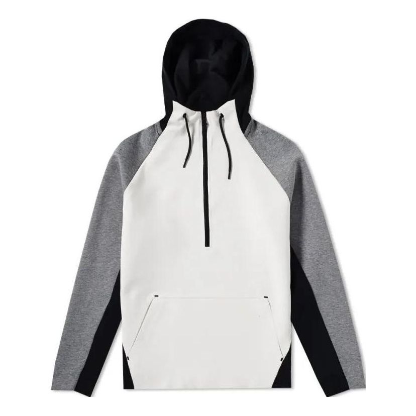 KicksCrew Nike Tech Fleece Half Zip Hoodie 'Light Bone