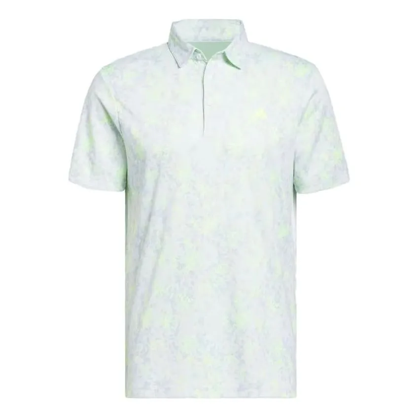 adidas Burst Jacquard Polo Shirt 'White Green' HZ0427 sold by KicksCrew