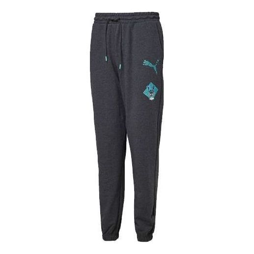 Puma Graphic Casual Sweatpants 'Black Blue' 596050-03 sold by KicksCrew