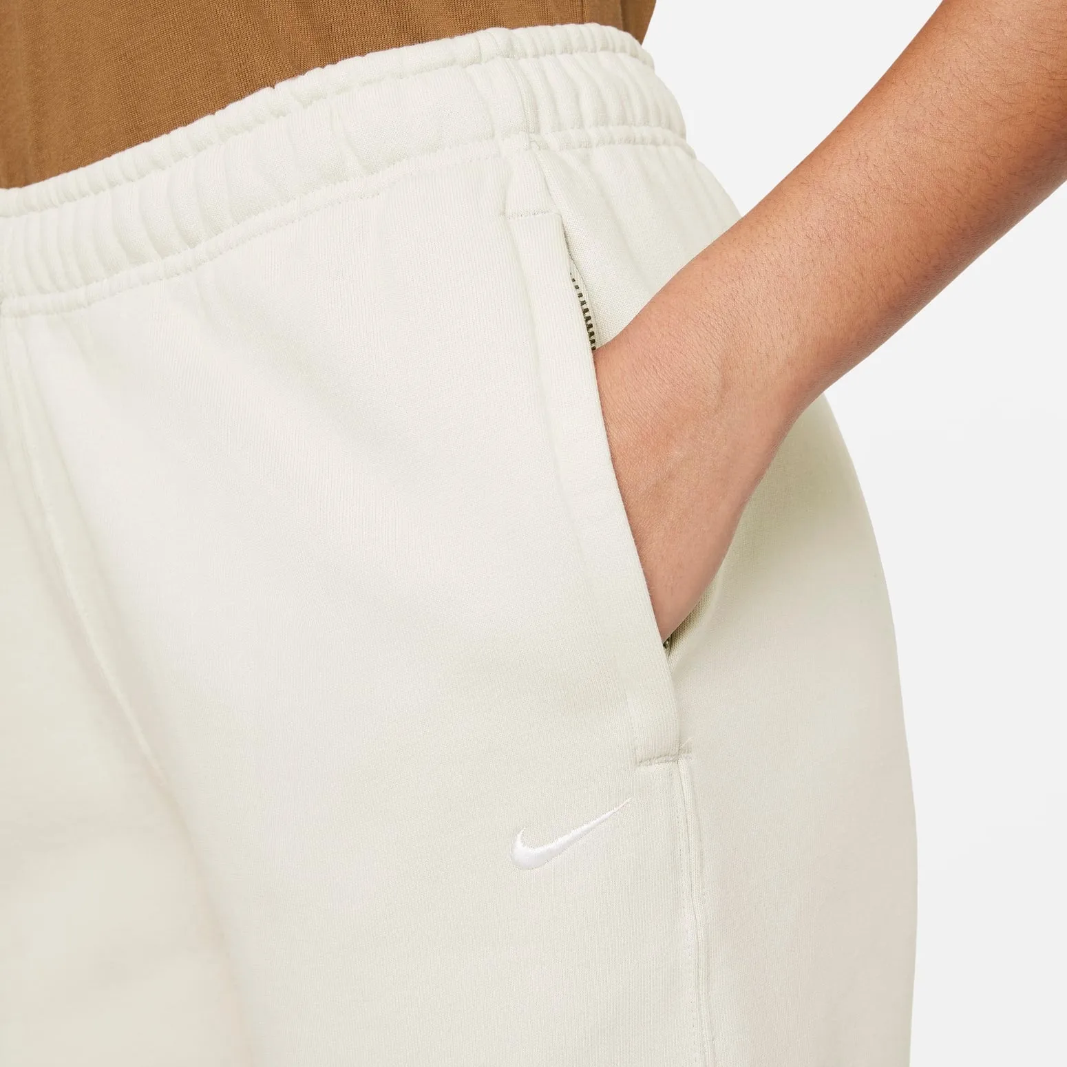 (WMNS) Nike Solo Swoosh Sweatpants 'Light Bone White' CW5565-072 sold by KicksCrew product image thumbnail 4
