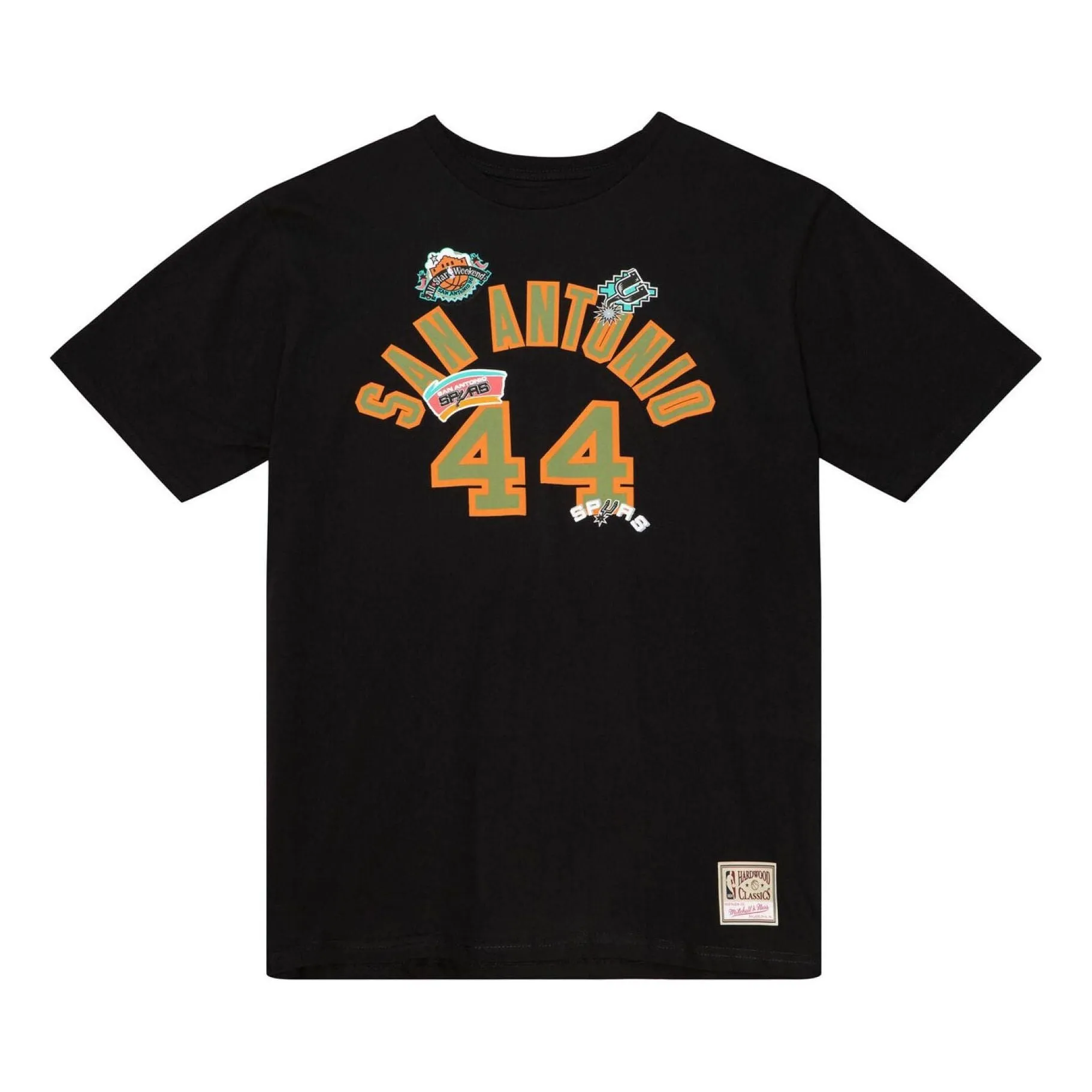Mitchell & Ness x NBA San Antonio Spurs Script T-shirt 'George Gervin 44' BNN3DP22083-SASBLCKGGE sold by KicksCrew