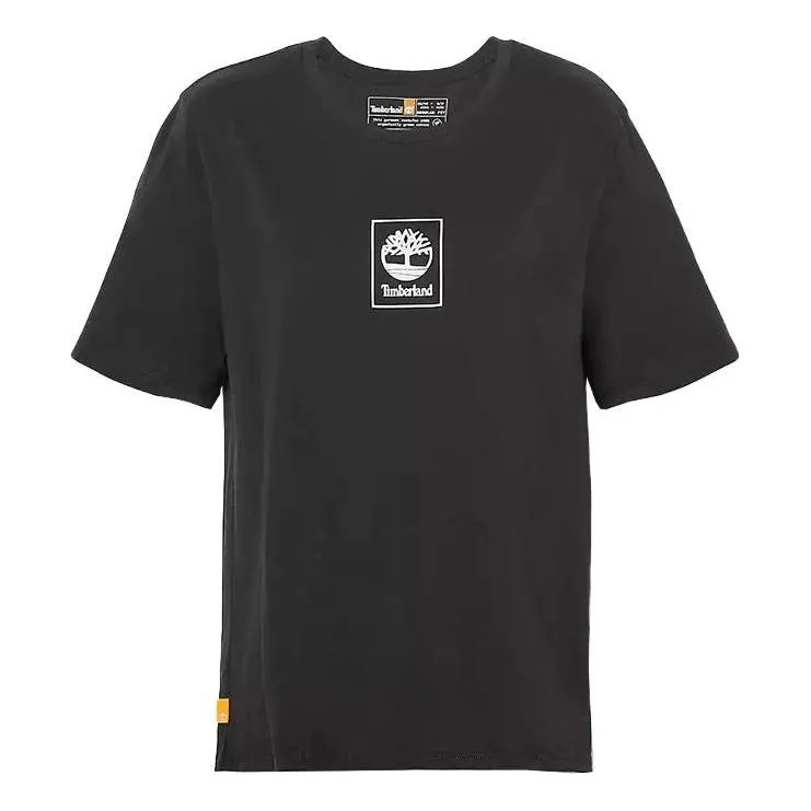 (WMNS) Timberland Stack Logo Regular T-Shirt 'Black' A69AW-001 sold by KicksCrew