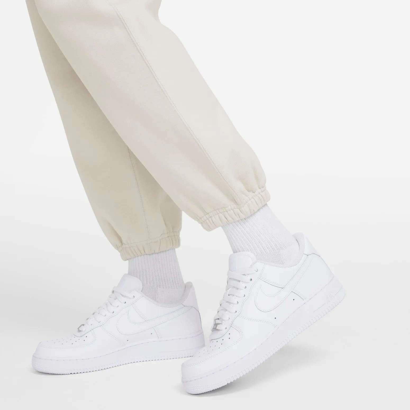 (WMNS) Nike Solo Swoosh Sweatpants 'Light Bone White' CW5565-072 sold by KicksCrew product image thumbnail 5