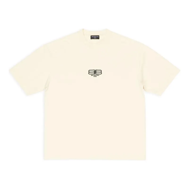Balenciaga BB Paris Icon T-Shirt Medium Fit 'Light Beige Black' 612966TMVG79069 sold by KicksCrew