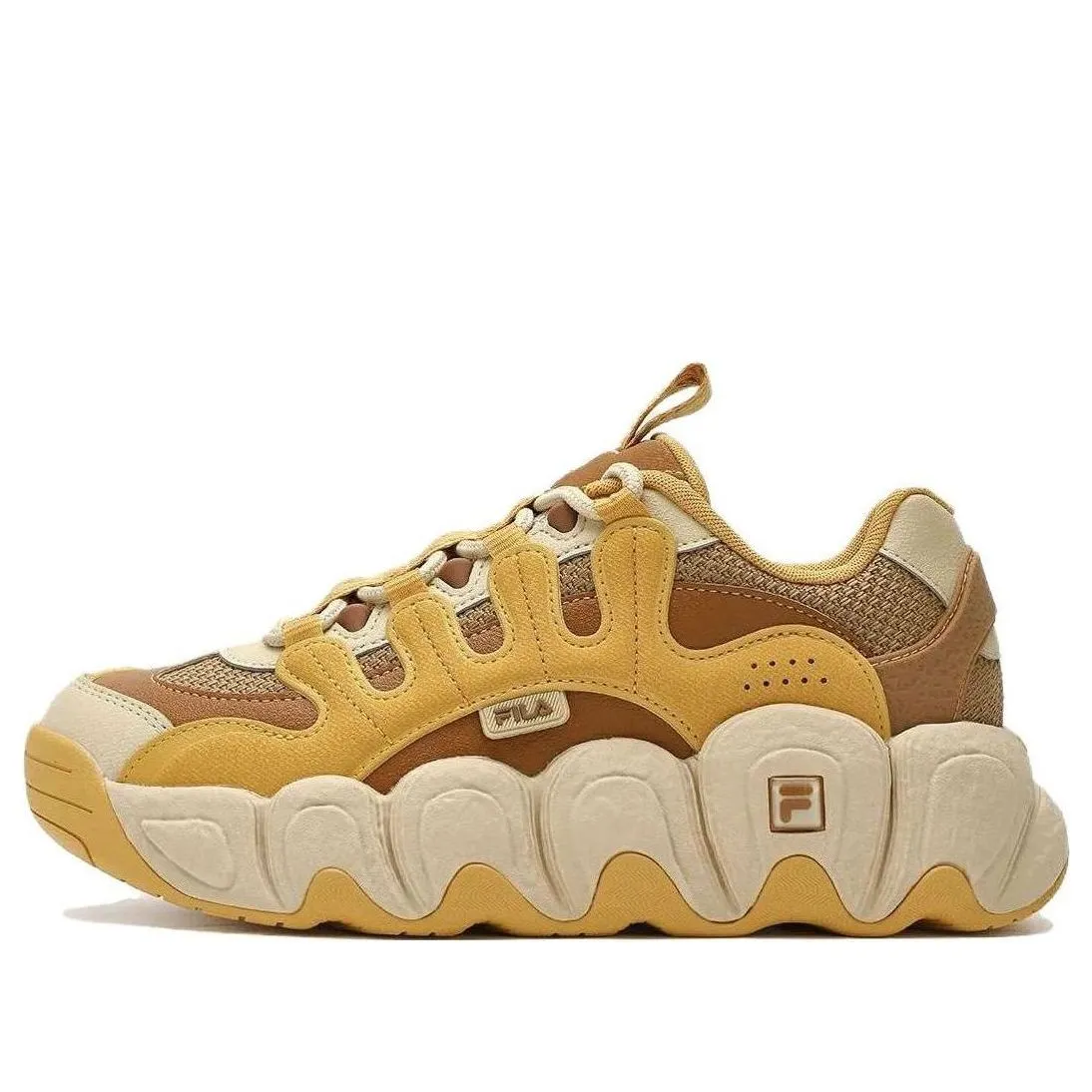 (WMNS) FILA CROISSANT Chunky Sneakers 'Yellow Brown' F12W342103FSI sold by KicksCrew