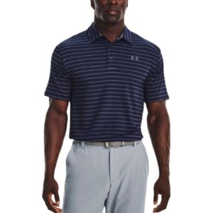 Under Armour Playoff Core Stripe Polo Shirt 'Midnight Navy Grey' 1351130-410 sold by KicksCrew