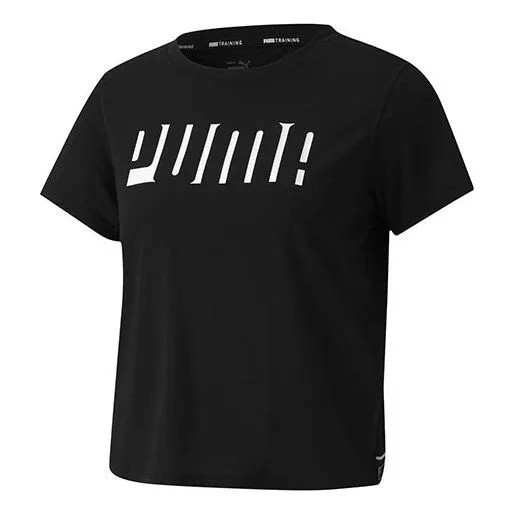 (WMNS) PUMA LOGO T-Shirt 'Black' 519489-01 sold by KicksCrew
