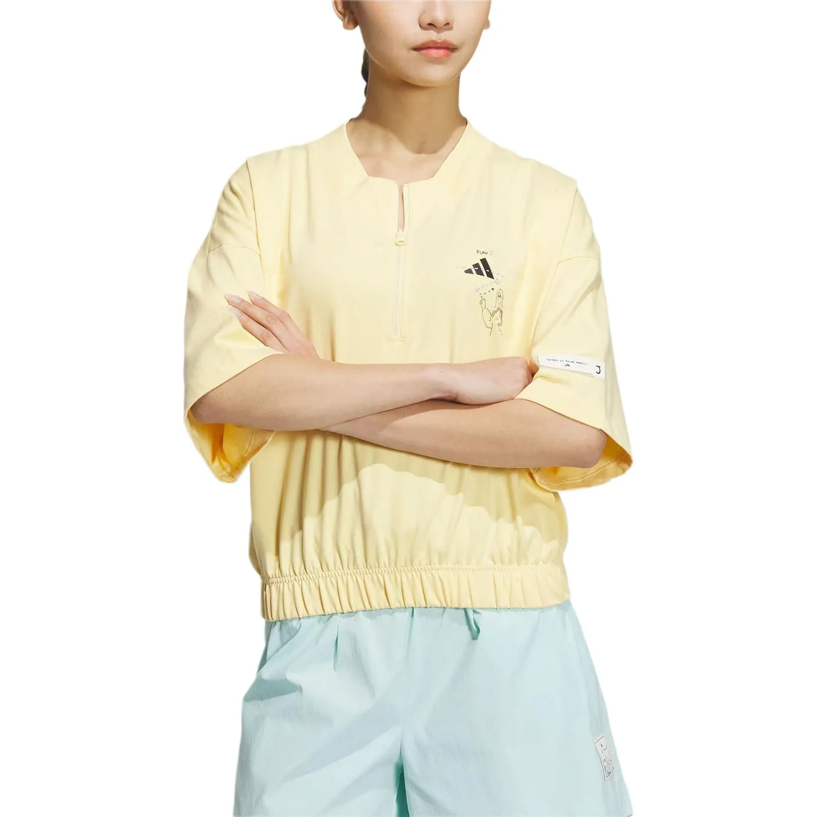 (WMNS) adidas Graphic T-Shirt 'Yellow' JN6670 sold by KicksCrew product image thumbnail 2