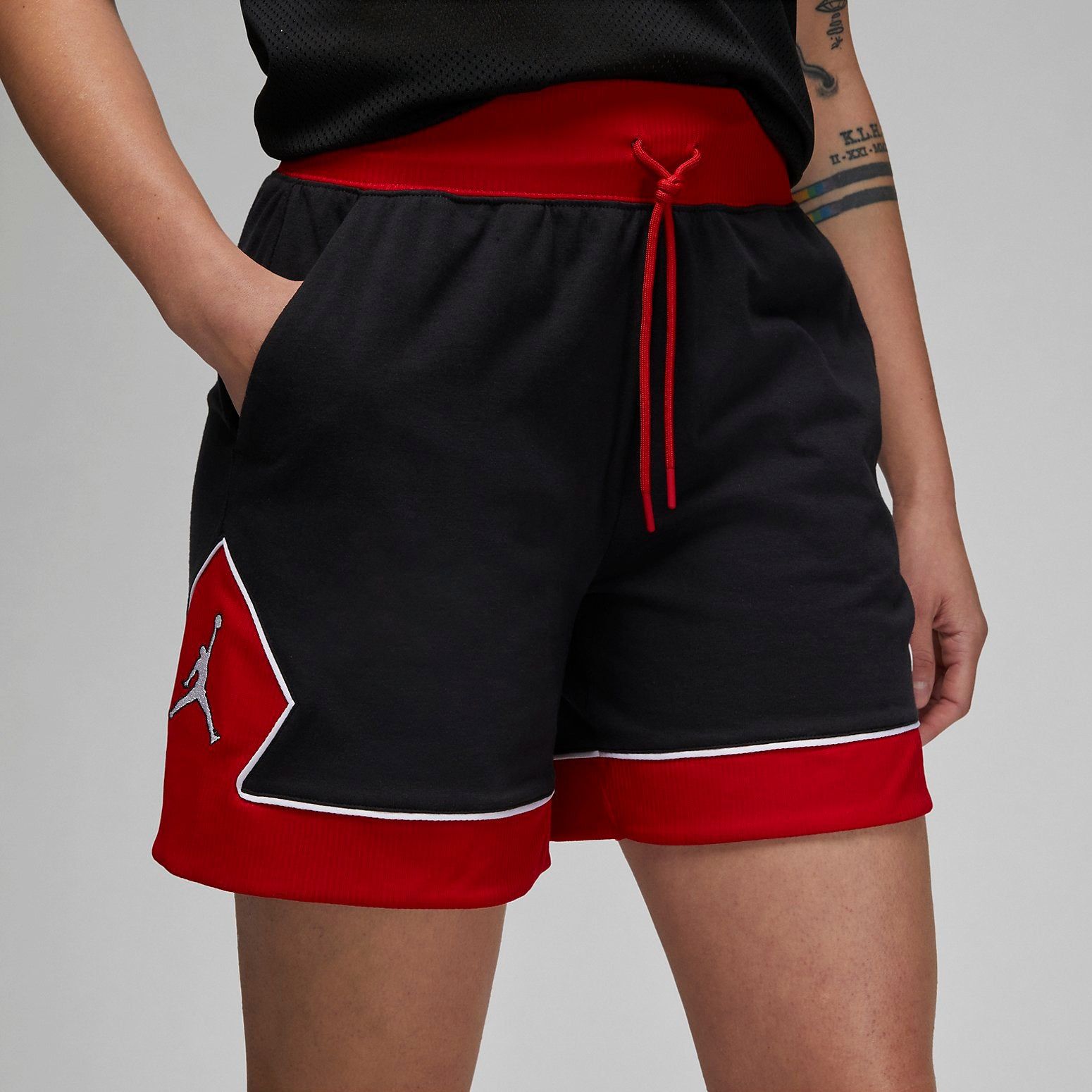 (WMNS) Air Jordan Diamond Short 'Black Red' DZ3352-010 sold by KicksCrew product image thumbnail 2
