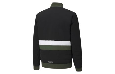 PUMA Parquet Quilted Puffer Basketball Winter Jacket 'Black Green' 599940-02 sold by KicksCrew