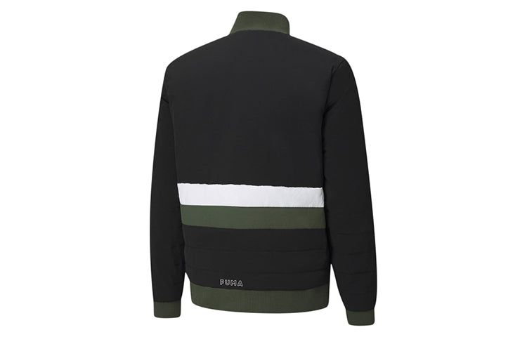 PUMA Parquet Quilted Puffer Basketball Winter Jacket 'Black Green' 599940-02 sold by KicksCrew product image thumbnail 2