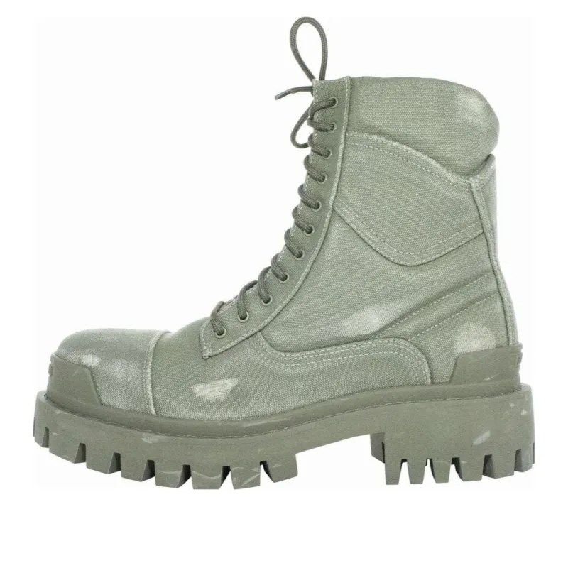 Balenciaga Combat Strike Boots 'Washed Green Cotton' 694042W2H113300 sold by KicksCrew