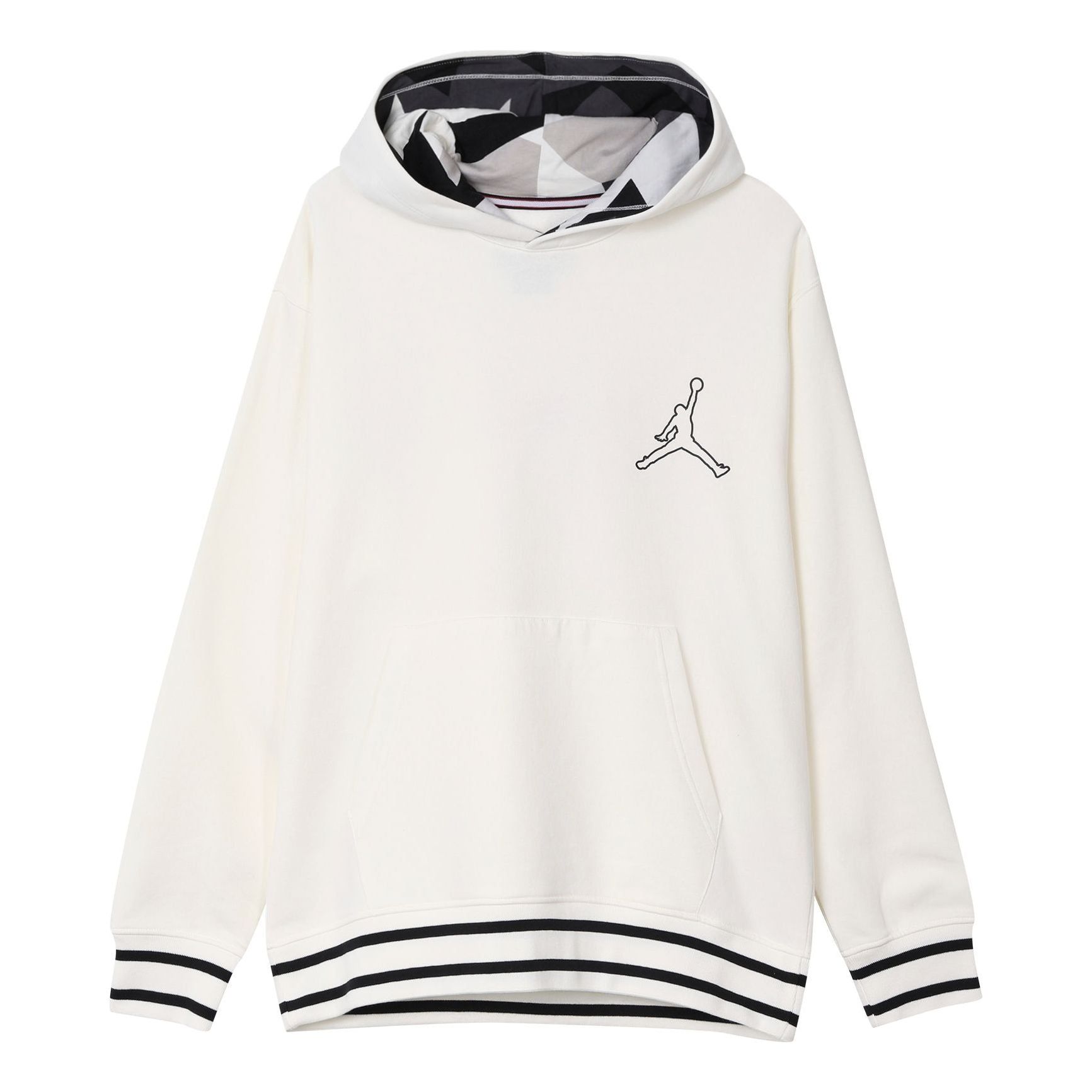 Air Jordan Jumpman Fleece Hoodie 'White Black' FD7403-133 sold by KicksCrew