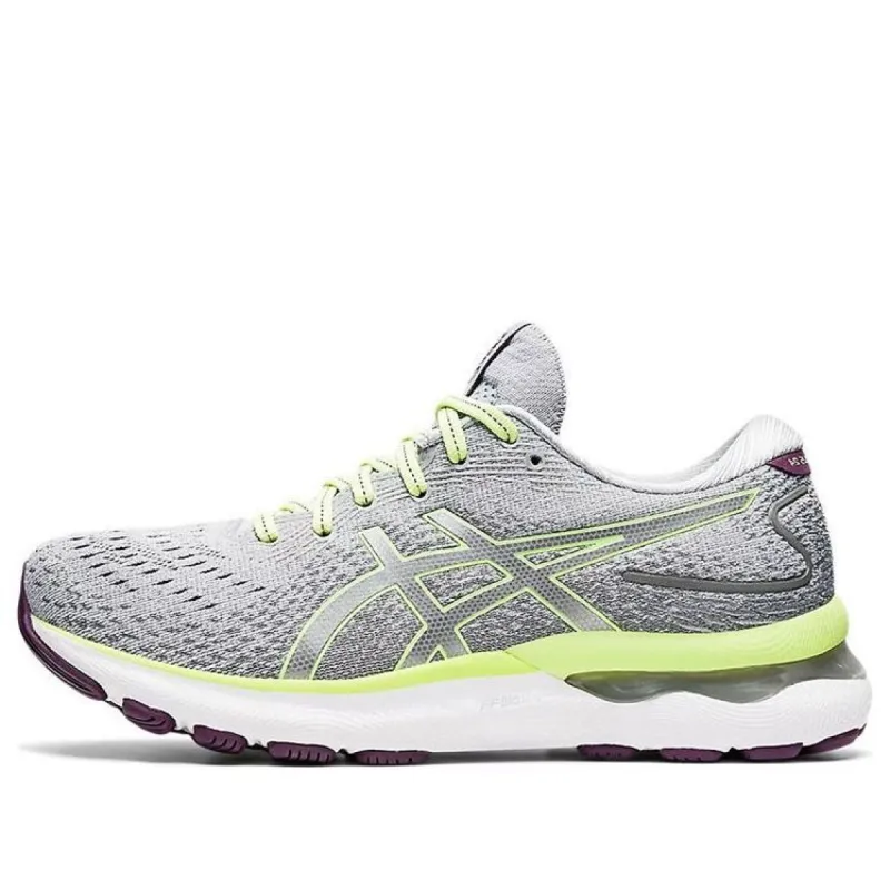 (WMNS) ASICS Gel-Nimbus 24 Wide 'Piedmont Grey Lime Green' 1012B199-020 sold by KicksCrew