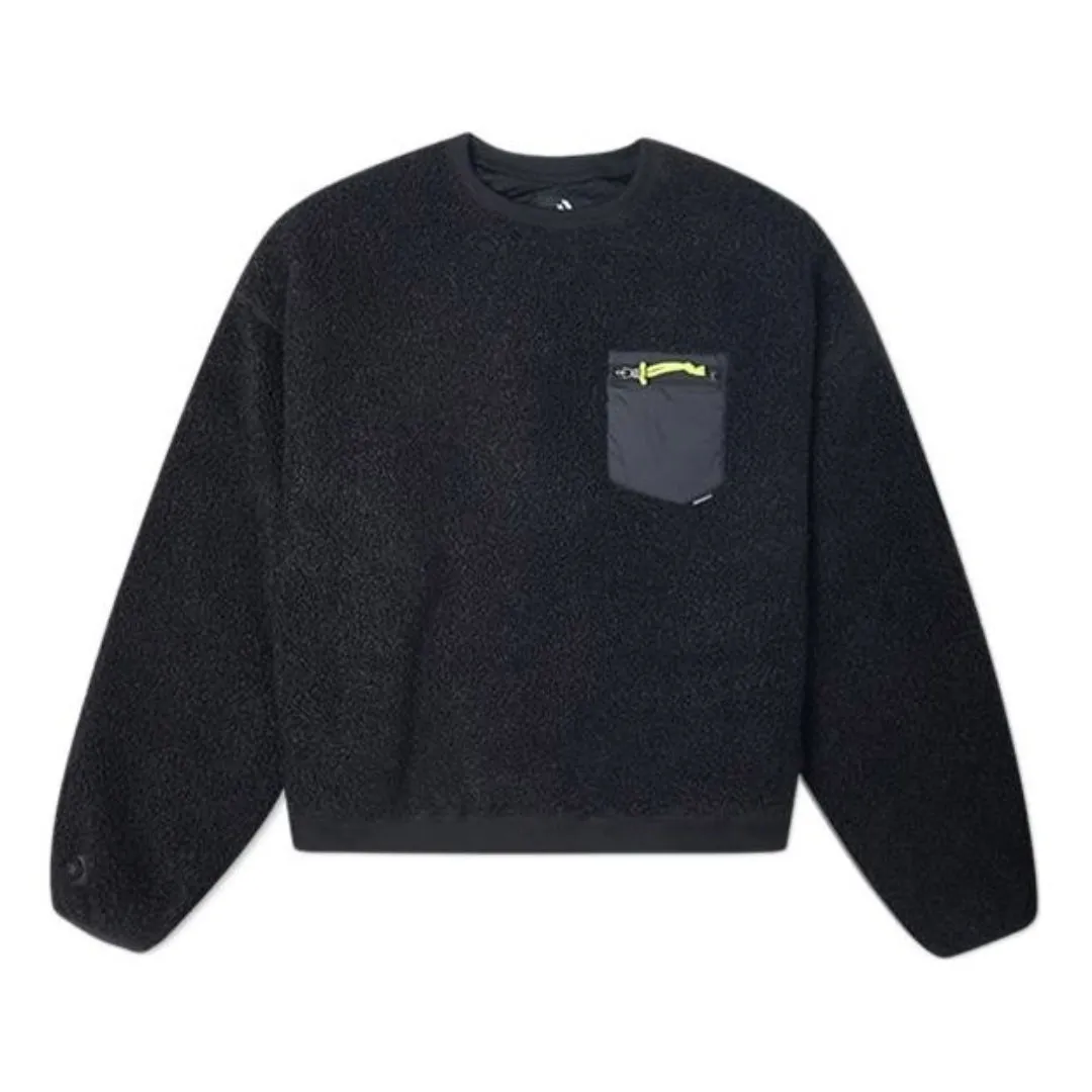 (WMNS) Converse Loose Short Sweater 'Black' 10020289-A02 sold by KicksCrew