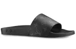 LOUIS VUITTON Waterfront Mules 'Black Logo Monogram' 1A3PRW sold by KicksCrew
