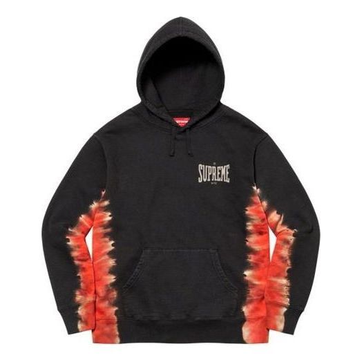 Supreme Bleached Hooded Sweatshirt 'Black Orange' SUP-FW21-304 sold by KicksCrew