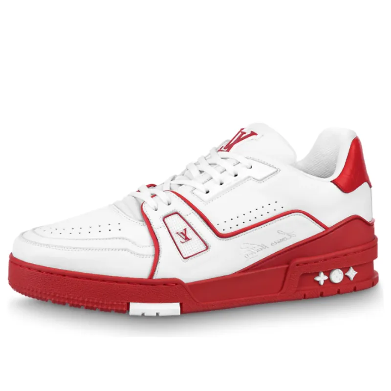 LOUIS VUITTON LV Trainers 'White with Red' 1AAGZO sold by KicksCrew