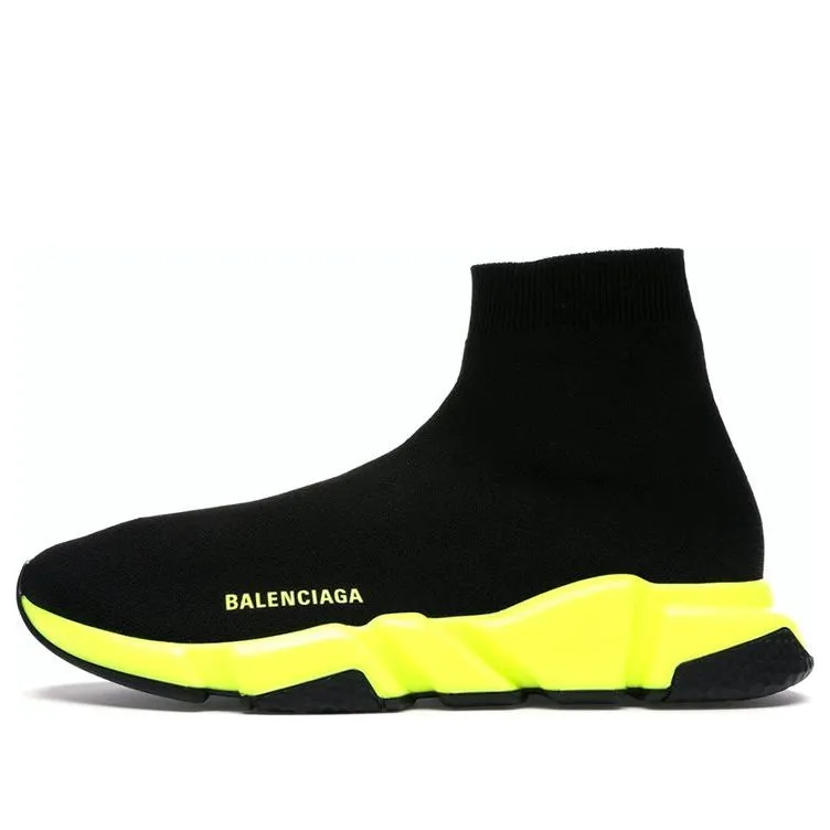 Balenciaga Speed 1.0 Sneakers 'Black Neon Yellow' 567042W05G01000 sold by KicksCrew