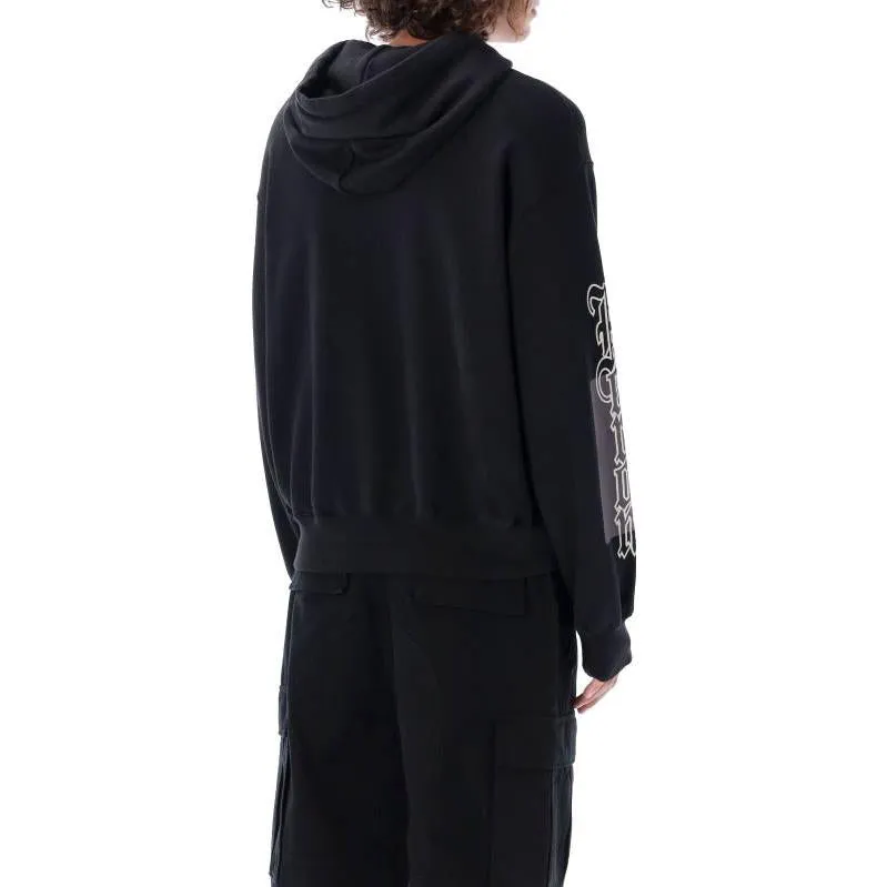HERON PRESTON FW22 Logo-print Cotton Hoodie 'Black' HMBB024F22JER0021009 sold by KicksCrew product image thumbnail 4