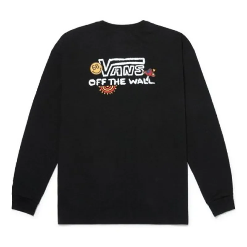 Vans Logo Long Sleeve T-shirt 'Black' VN0A5H86BLK sold by KicksCrew