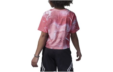 (GS) Air Jordan Essentials New Wave Allover Print T-Shirt 'Coral Chalk' 45C403-A7L sold by KicksCrew