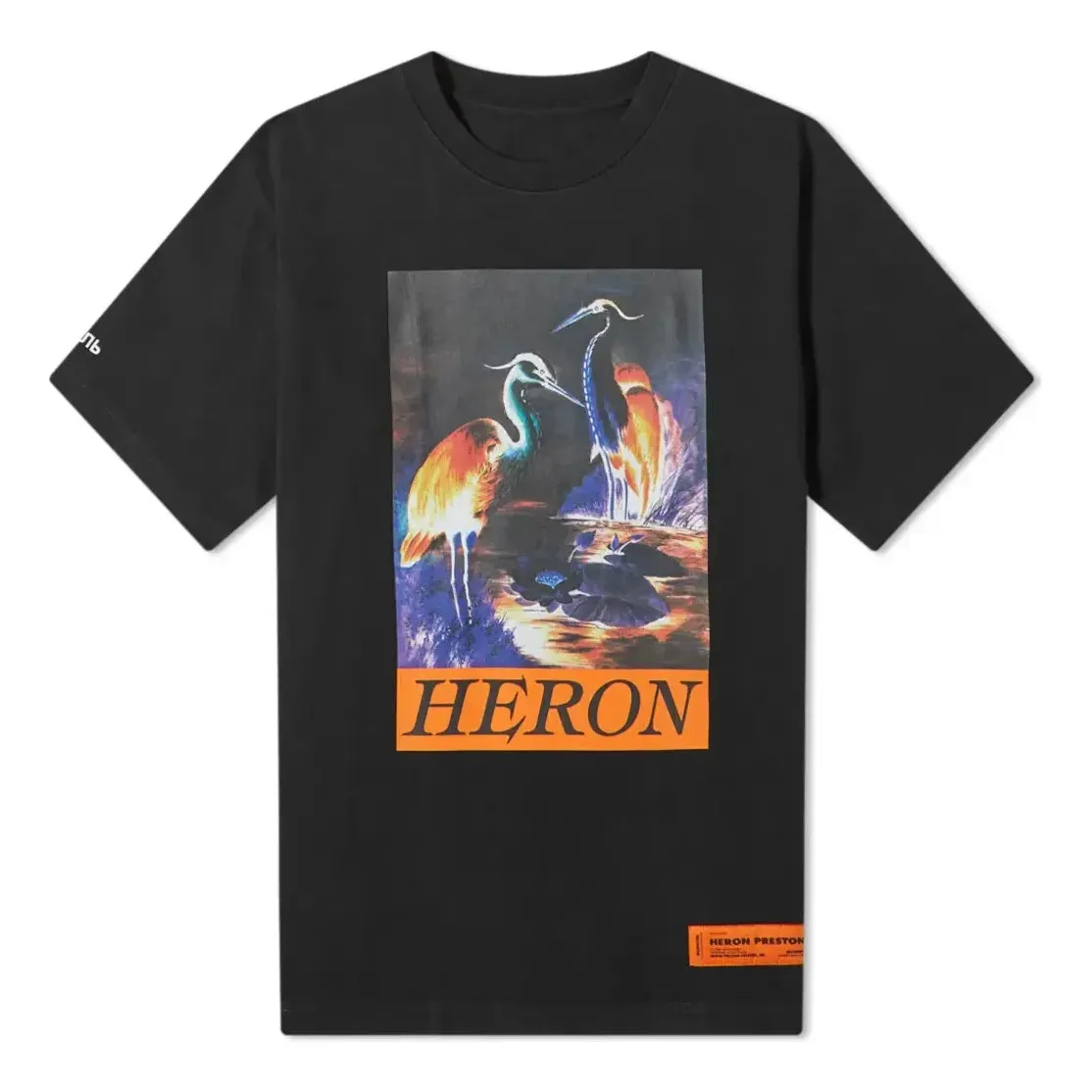 HERON PRESTON Heron Times Regular T-shirt 'Black' HMAA020F20JER0021020 sold by KicksCrew