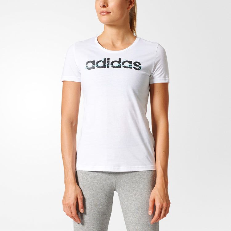 (WMNS) adidas Special Linear T-Shirt 'White Black' BP8374 sold by KicksCrew product image thumbnail 3