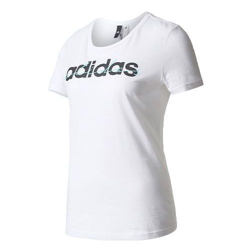 (WMNS) adidas Special Linear T-Shirt 'White Black' BP8374 sold by KicksCrew